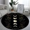 Moon and Starry Sky Printed Circular Floor Mat Plant Pattern Carpet Home Bedroom Decoration Non Slip Floor Mat Door Mat