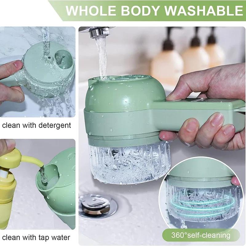 4в1 набор электрических овощерезок, ручной беспроводной электрический измельчитель чеснока, измельчитель мяса, мясорубка, машина для очистки ломтиков еды