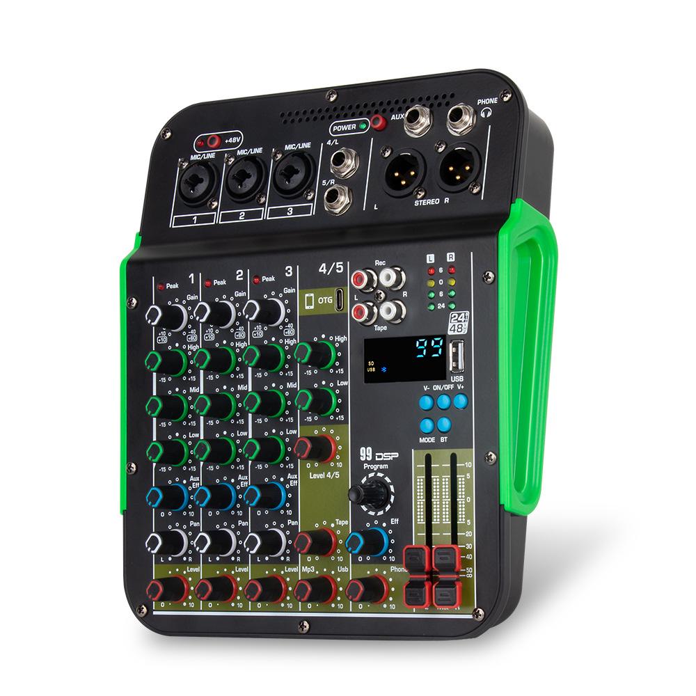 5-Channel Mixer with 99 DSP Digital Effects, Perfect for KTV Recording Studio Reverberation.