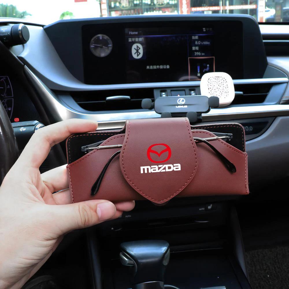 2025 Hot 1pc Car Glasses Case Sunglasses Protective Storage Box Clip For Mazda Axela Atenza MS Speed CX-3 CX-5 CX-8 demio MPS Ac