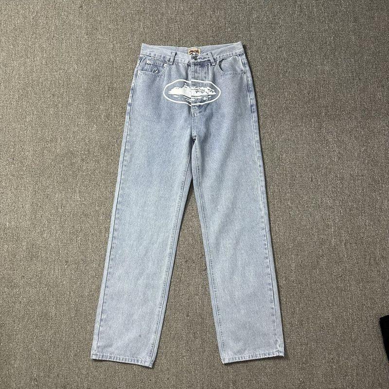 Mens Womens Streetwear Denim Jacket Jeans Set Casual Loose Fit Hip Hop Outfit