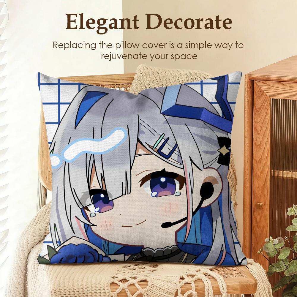 Amane KanataS Cute Cushion Cover Natural Linen Organic Fabric DoubleSided Printing Sofa Home Decor Gift Pillow Case