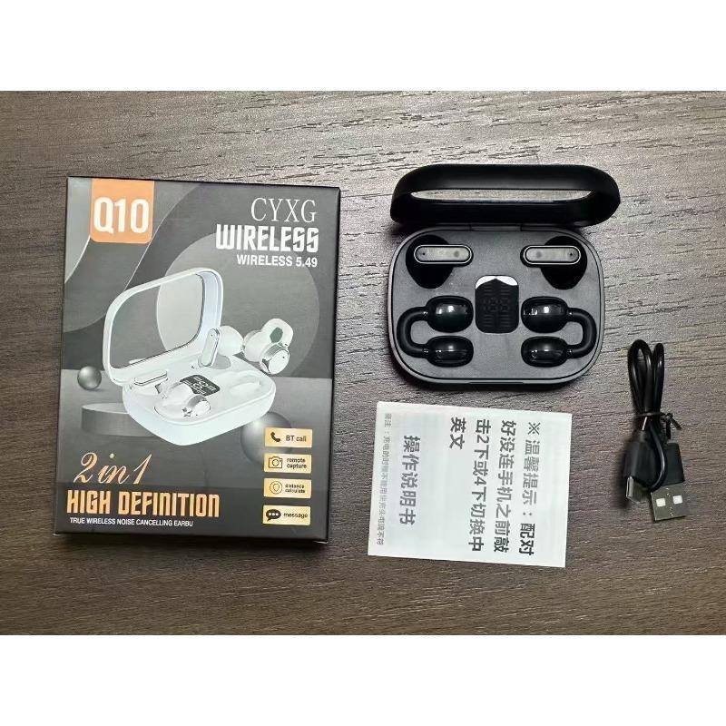 Новая беспроводная Bluetooth-гарнитура Q10 с бинауральным звуком, OWS, с клипсой для уха, с креплением на ухо, спортивная гарнитура с шумоподавлением, длительное время работы от аккумулятора