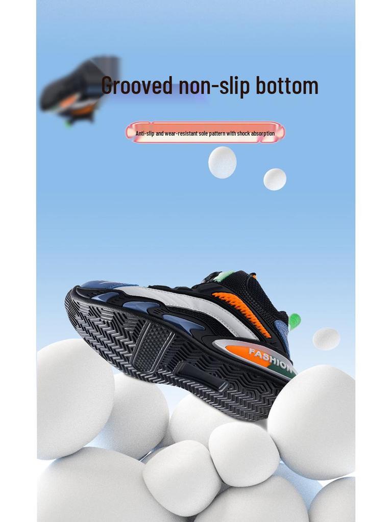 Детские баскетбольные кроссовки - Легкие, Средний/Большой размер, Кожа весна 2025, для мальчиков и девочек.