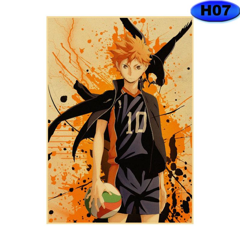 Аниме Haikyuu плакат ретро крафт-бумага волейбольный мальчик принты современное украшение дома настенная художественная роспись Декор комнаты Эстетический