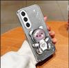 Cute Bear Holder Bracket Glitter Plating Phone Case for Funda Huawei Honor 200 100 90 70 80 60 50 10 Pro Lite GT SE Stand Cover