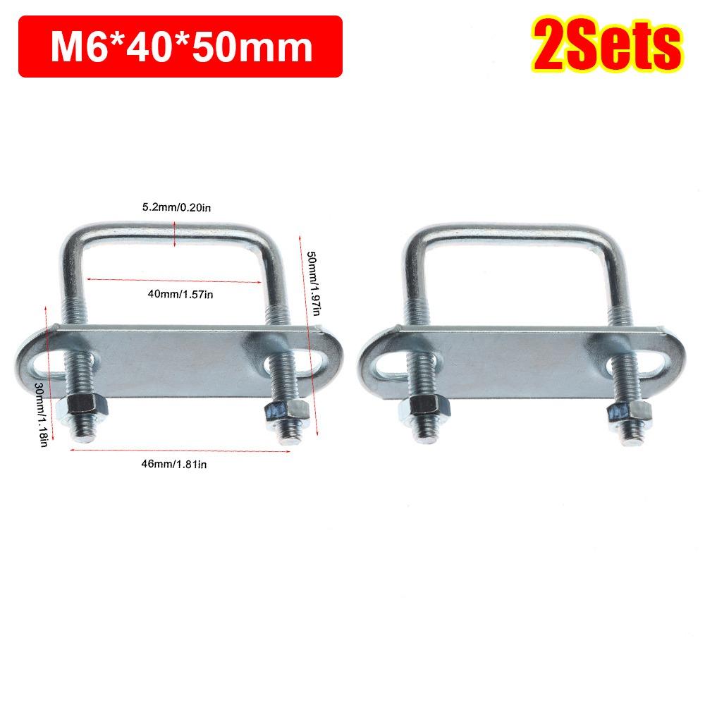 2 комплекта с перегородкой квадратный хомут под прямым углом U-болт квадратный болт прочный трубный U-хомут