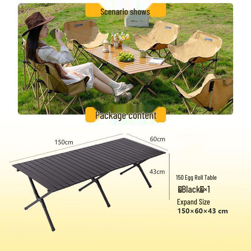 Портативный складной туристический стол и набор стульев-луна с сворачивающимся столом