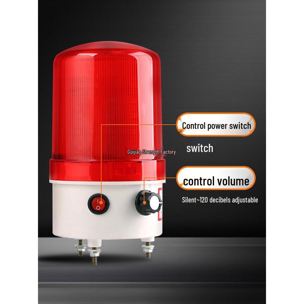 LTE-6102J Adjustable Volume LED Rotating Warning Light & Alarm (220V/24V/12V)
