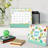 2026-2027 Цветочный настольный календарь на спирали с января по июнь 18 месяцев Ежемесячный планировщик расписания Дом Офис Кактус Настольный перекидной календарь