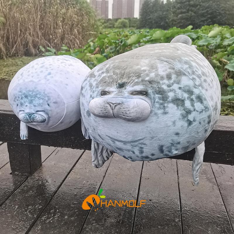 30~80см Мягкий плюшевый пухлый морской котик, набивная кукла водного животного, утешительный подарок на день рождения, белый серый