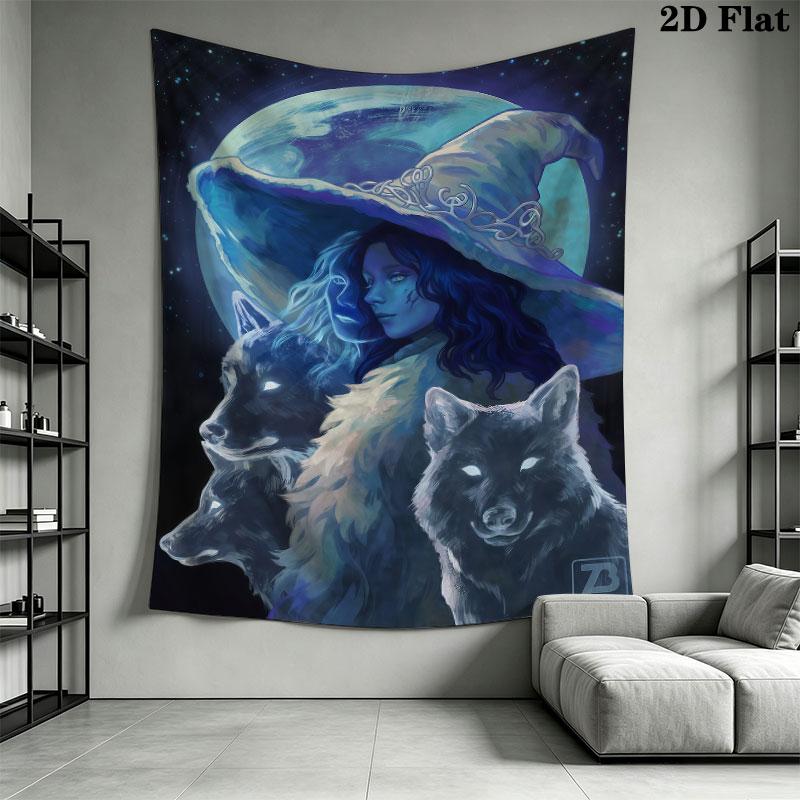 Ranni Moon Wall Hanging Printed Fabric Blanket Decorative Tapestries for Bedroom Living Room Home Decor