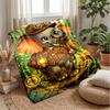 Steampunk Elephant with Sunflowers Theme blanket Lightweight Warm Flannel Blanket Decorative Throw Blanket for Home Decoration