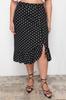 Women's Style Plus Size Black Polka Dot Patterned A-Line Knitted Skirt