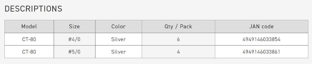 Vanfook Treble Hooks CT-80 Takumi Size 5/0 (0211)