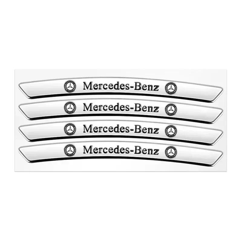 4 шт. Алюминиевые значки автомобиля Наклейки на колпаки колес Для Mercedes Benz AMG W212 W204 W211W168 W213 W210 W124 GLA GLC BE1