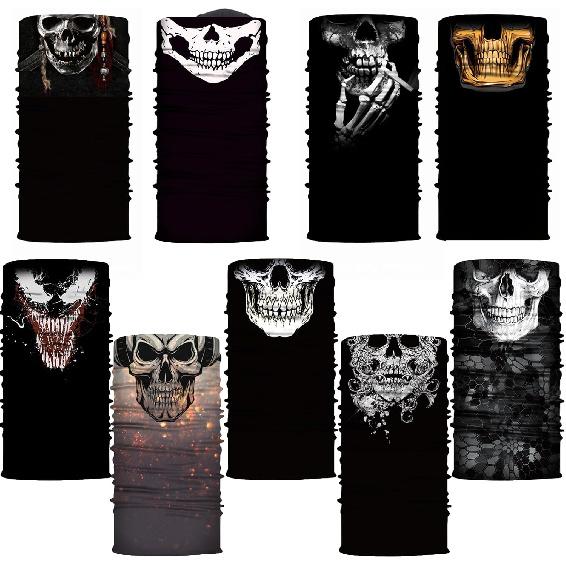 9 Pack Neck Gaiter Skull Motorcycle Face Mask for Men Women Face Cover Mask Head Wrap Balaclava Headwear