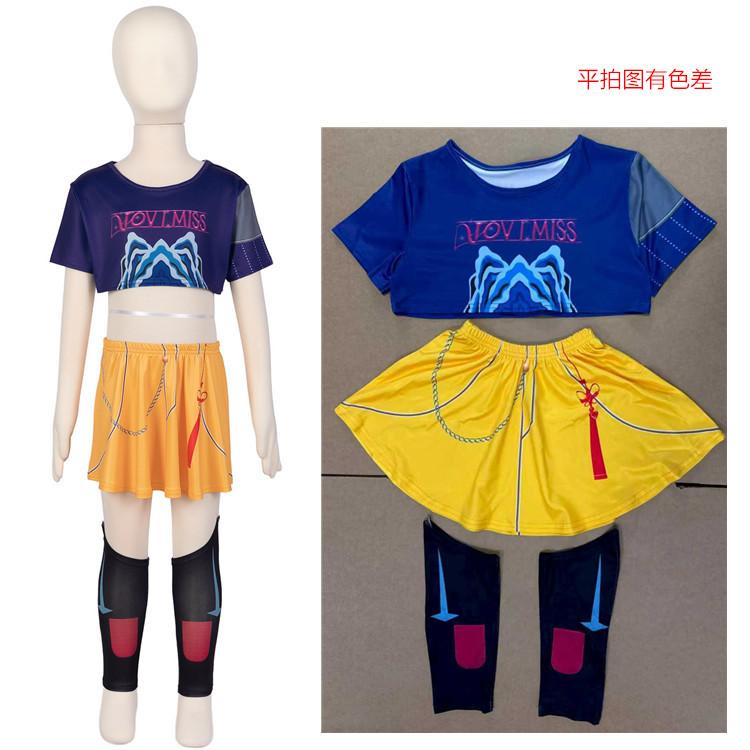 Детский Kpop Косплей Охотника на демонов Руми Зои Мира Костюм для косплея Комплект 3D Принт Детская Одежда для сцены Хэллоуин Вечеринка