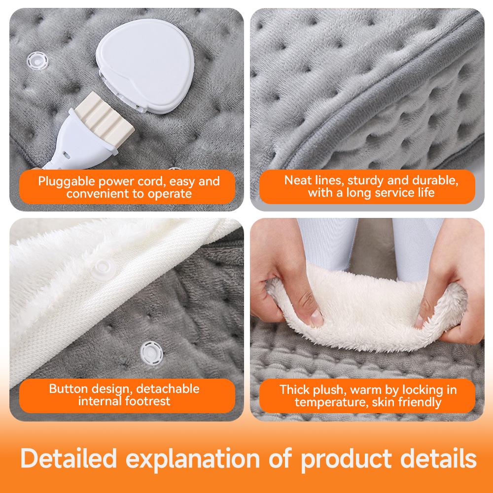 Electric Foot Heater 4 Modes Timing Heating Control Setting Washable Heated Thermal Foot Warmer Massager  Foot Care Pad Cushion