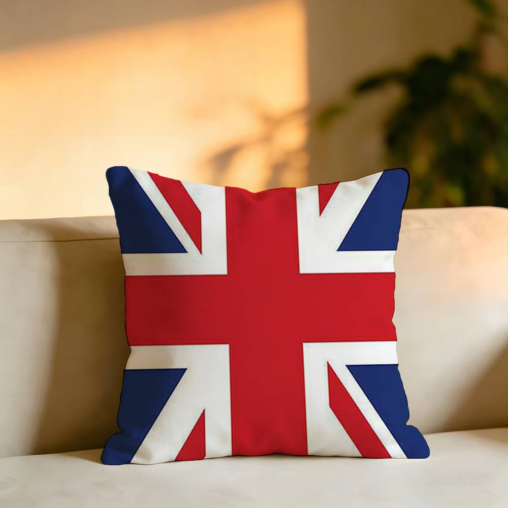 British Artistic Flag Square DoubleSided printed Pillow Case Bedroom Bedside Pillow Sofa Cushion Cover