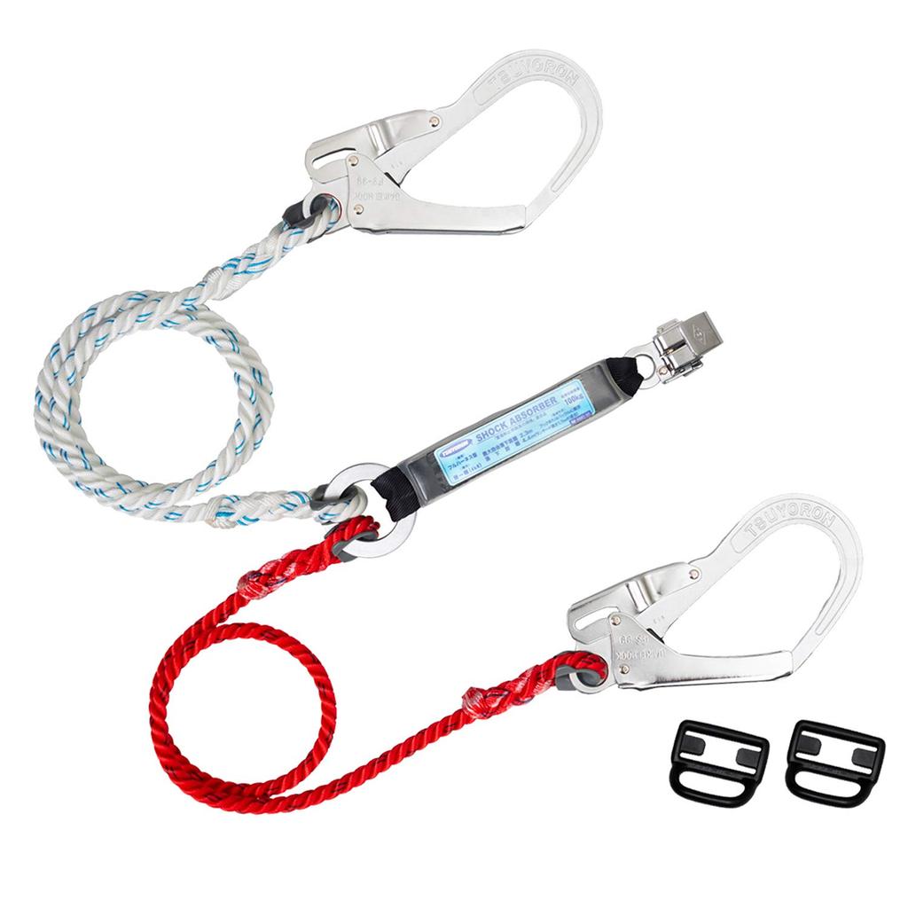 Fujii Denko New Standard Full Harness Rope Twin Lanyard Made In Fall Arrest Device for Work At Full Harness Safety TSUYORON Lanyard, Type,