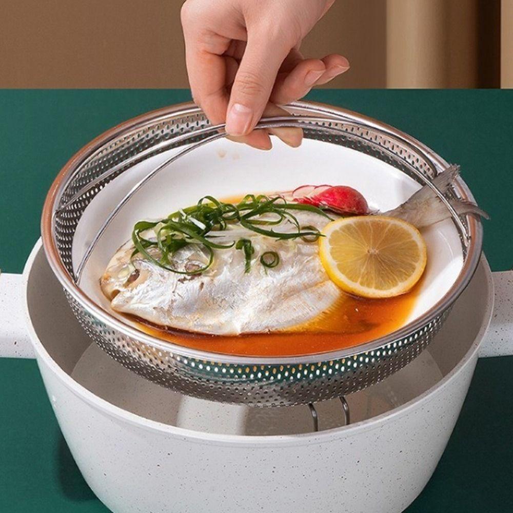 С ручкой пароварка складная корзина для слива для приготовления на пару риса булочек пельменей пароварочный поддон посуда