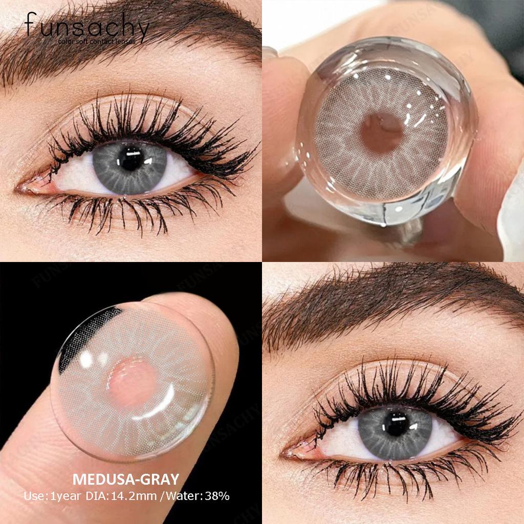 Контактные линзы FUNSACHY 1Pair, натуральные цветные линзы для глаз, цветные контактные линзы для глаз, косметические мягкие линзы для глаз, для учащихся ...