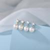 Простая циркониевая жемчужная серьга Серебряная игла Ниша Свет Роскошь Простая Маленькая Маленькая Изысканная Милая Милая Девушка