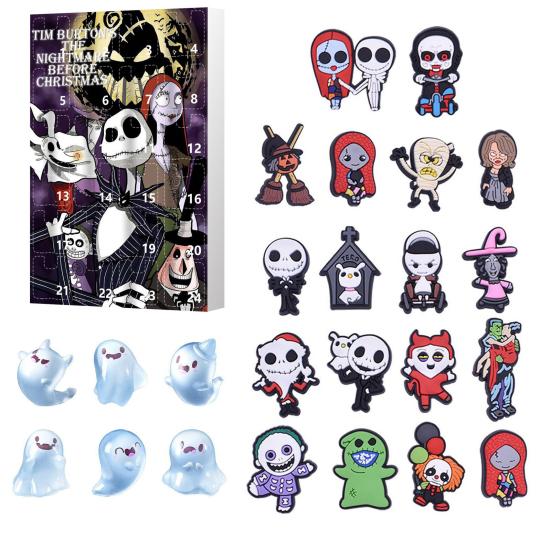 Хэллоуин Адвент-календарь 24 Мини Смола Страшная Кукла Хэллоуин Календарь Обратного Отсчета Коллекционные Фигурки Фильмов Ужасов для Детей