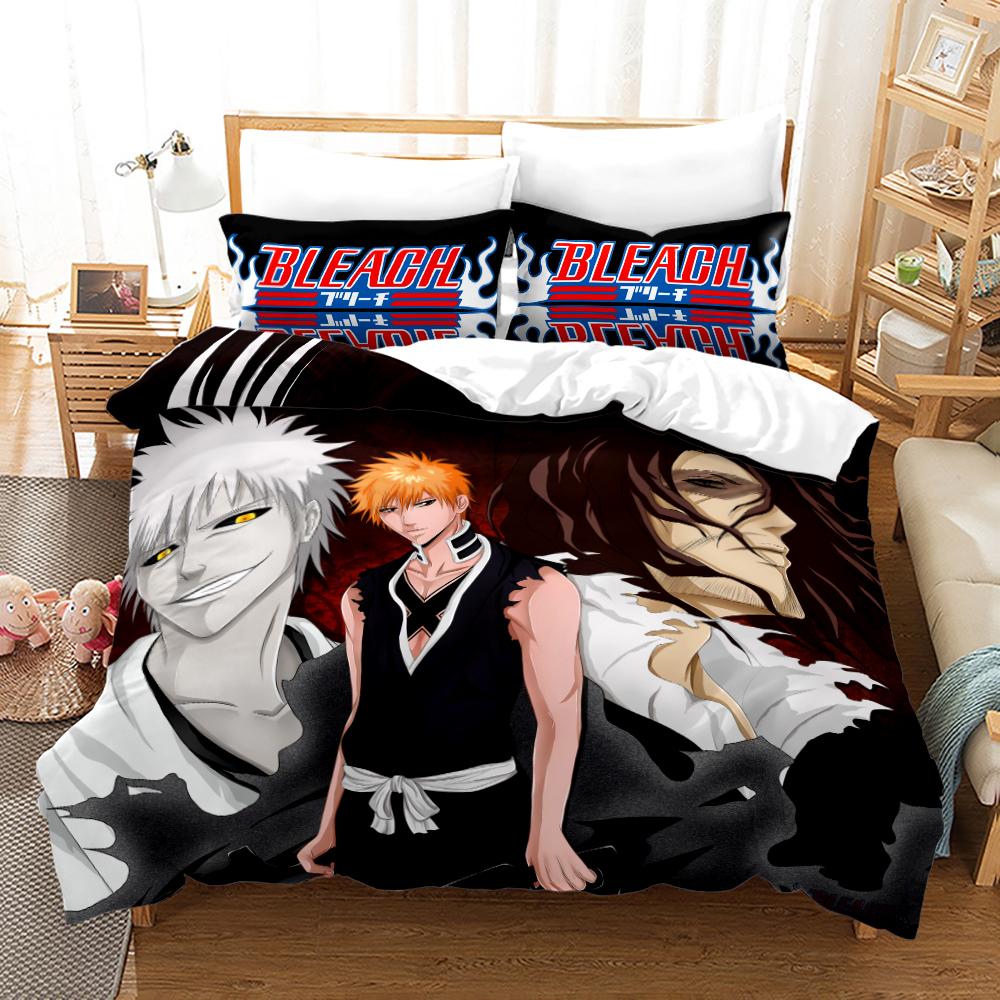 NEW Bleach Academia Anime Duvet Cover Set With Pillow Covers Polyester Teens Kids Bedding Set Full Queen King Size Bed Linen