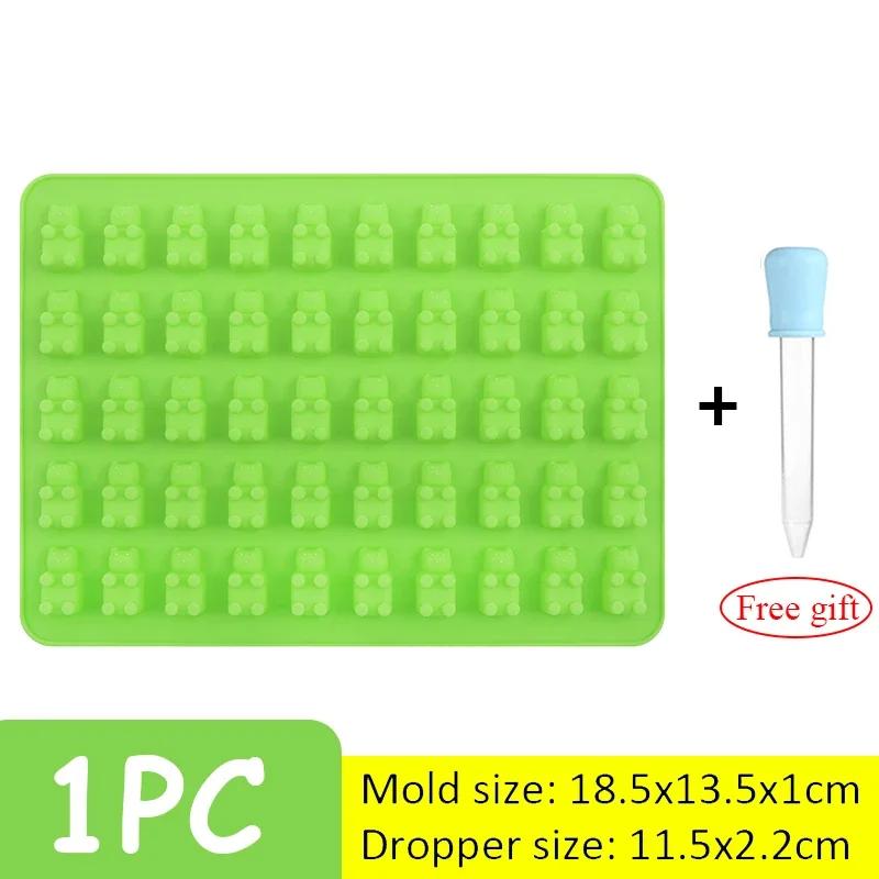 Силиконовая мини-форма для мармеладных мишек, сделай сам, форма для шоколада, желе, конфет, торта, мастики, с пипеткой, форма для домашнего изготовления, кухонные принадлежности для выпечки