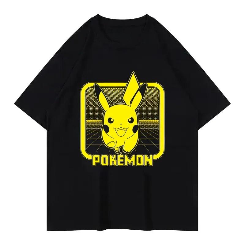 Pok Mon Pikachu Little Fire Dragon Johnny Turtle Pok Mon Printed Short Sleeved Unisexs Womens Tshirt Summer New Y2k Tee Top