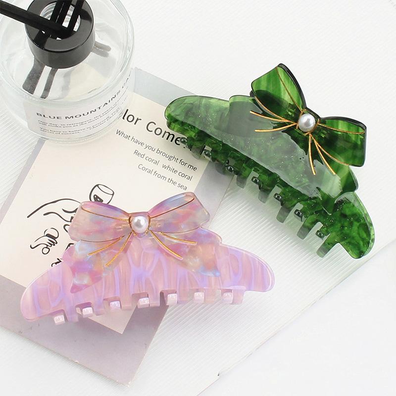 1pc Sweet Bow Clip, Vinegar Splicing Temperament Hair Clip, Large New Style Hair Clip, Hair Grab Headband, Shark Clip