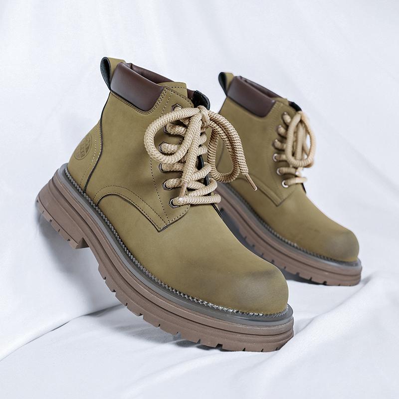 Модные высококачественные повседневные кожаные мужские ботильоны на толстой резиновой подошве мужские мотоциклетные ботинки модная теплая плюшевая меховая зимняя обувь