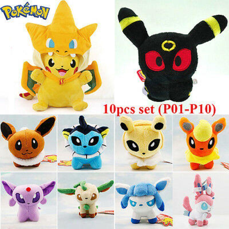 Go Pikachu Eevee Squirtle Plush Stuffed Toy Gifts Figure Version Tv