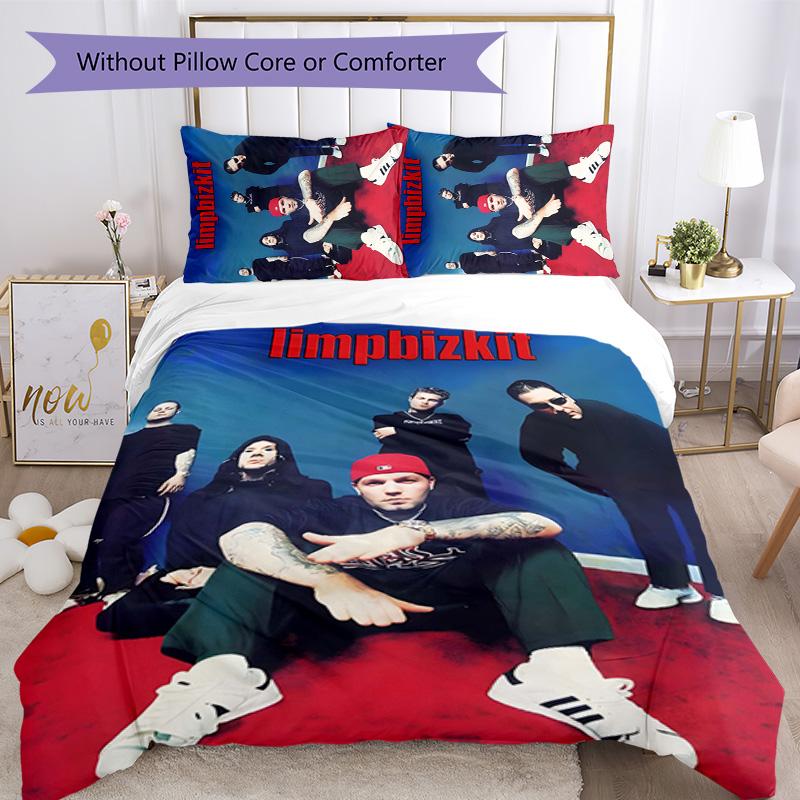 Limp Bizkit 3pcs Bedding Set Duvet Cover Closure Includes 1 Duvet Cover & 2 Pillowcases for All Seasons Bedroom Home Dorm Decor