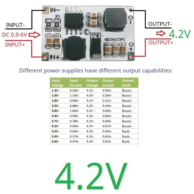 ND0603PC Auto Boost Converters Module 1-6V to 3V 3.3V 4.2V 5V Voltage Regulator For Battery Regulation Accessories