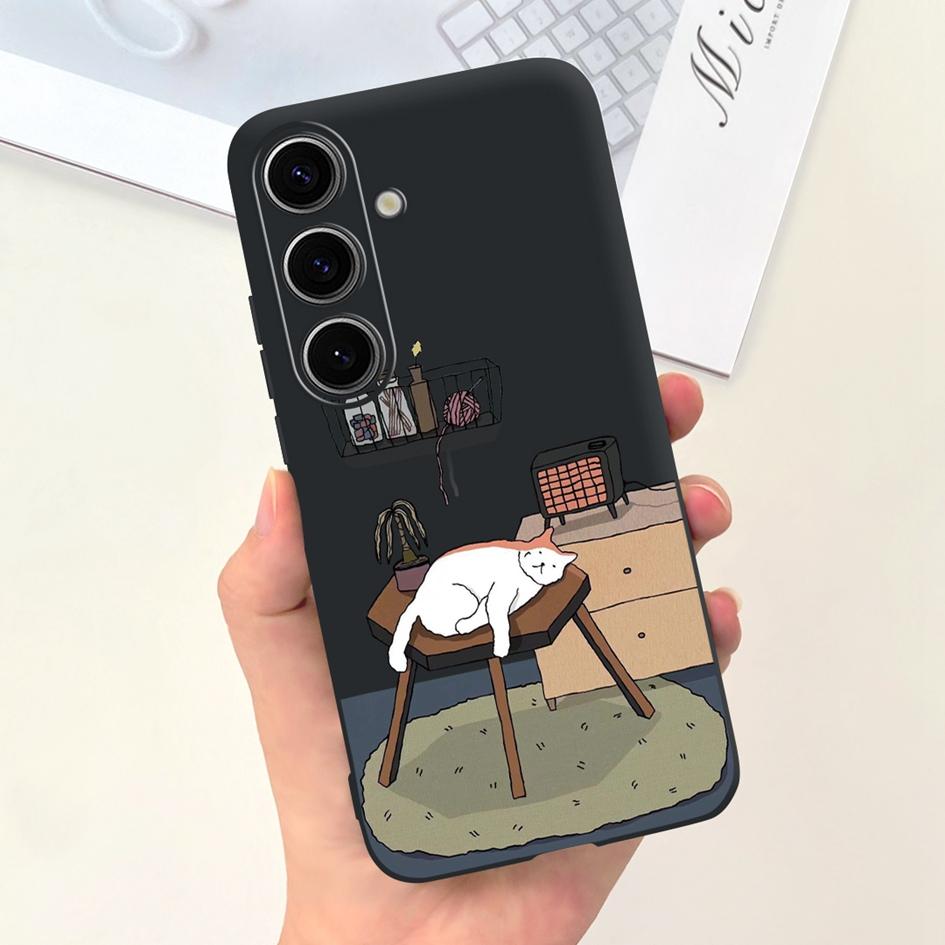 Чехол для Samsung Galaxy S24 Plus Милый Желтый Утенок Астронавт Матовый Силиконовый Мягкий Чехол для Samsung S 24 S24 Ultra S24+ 5G Funda