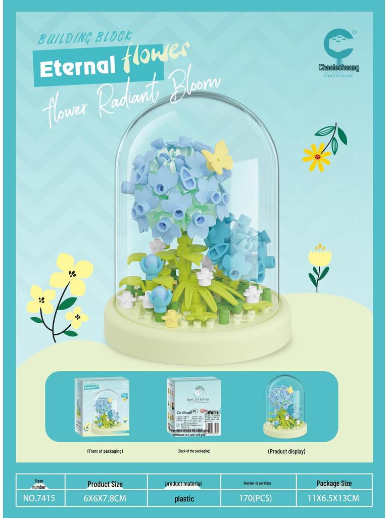 Simulated Preserved Flower Sunflower & Rose Building Blocks - Compatible with LEGO, Ideal for Ornaments & Gifts