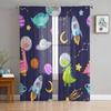 Космическая ракета, планета, динозавр, прозрачные шторы для гостиной, спальни, тюлевые шторы, кухонные оконные шторы, панельные шторы