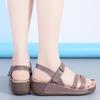 Женские летние сандалии для улицы, нарядные, с открытым носком, повседневные, серые сандалии для девочек, большой размер, платформа, увеличение роста