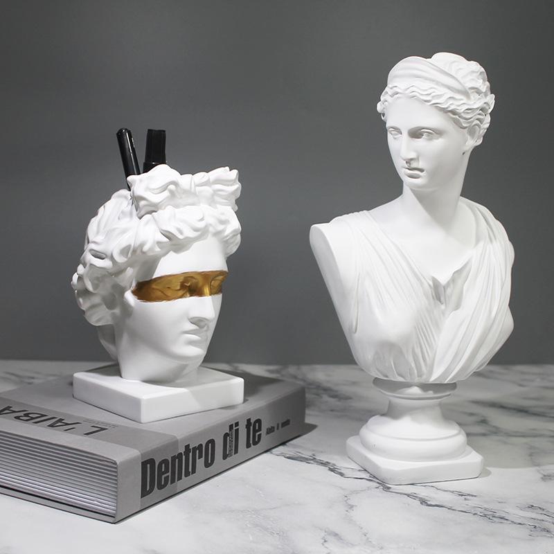 Дэвид Смола Ремесла Орнамент Свет Роскошный Эскиз Голова Персонажа Скульптура Домашнее Украшение Гостиная Творческий Орнамент