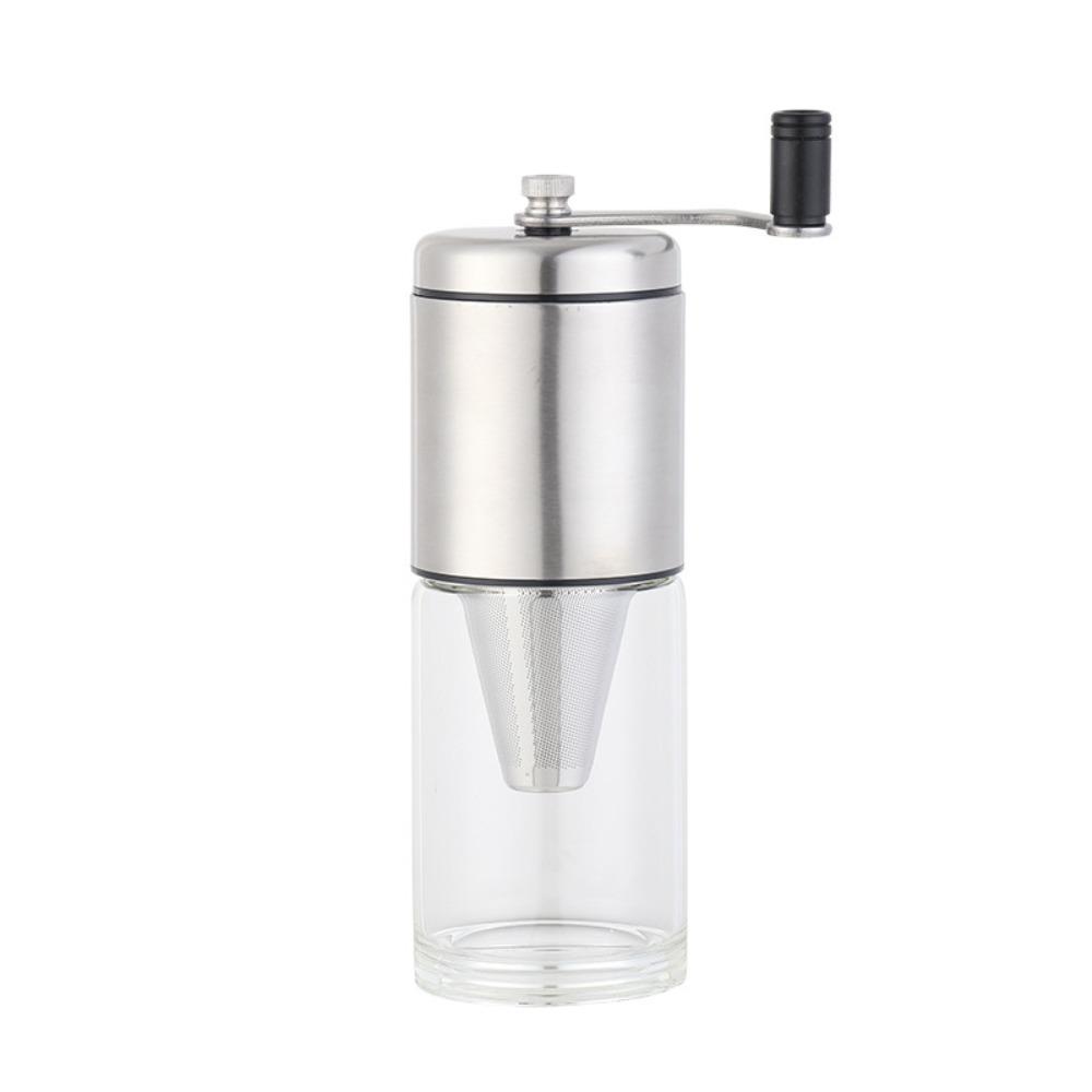 2 in 1 Hand-cranked Coffee Grinder Manual with Filter Travel Coffee Mill Adjustable Coarseness Ceramic Grinding Core