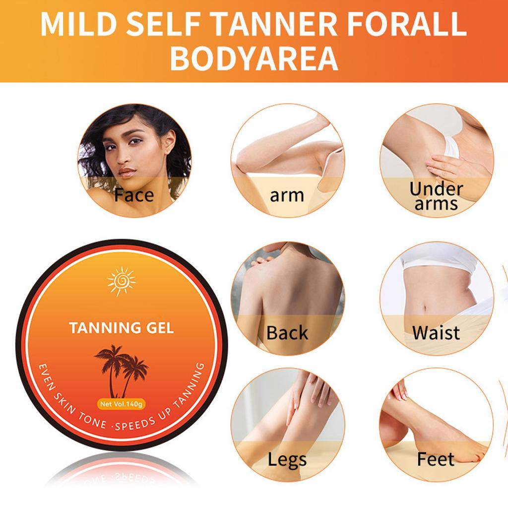 Бальзам-ускоритель загара, бальзам-бронзатор для загара, бальзам для загара для солярия, для потрясающего загара для тела и лица 140 г