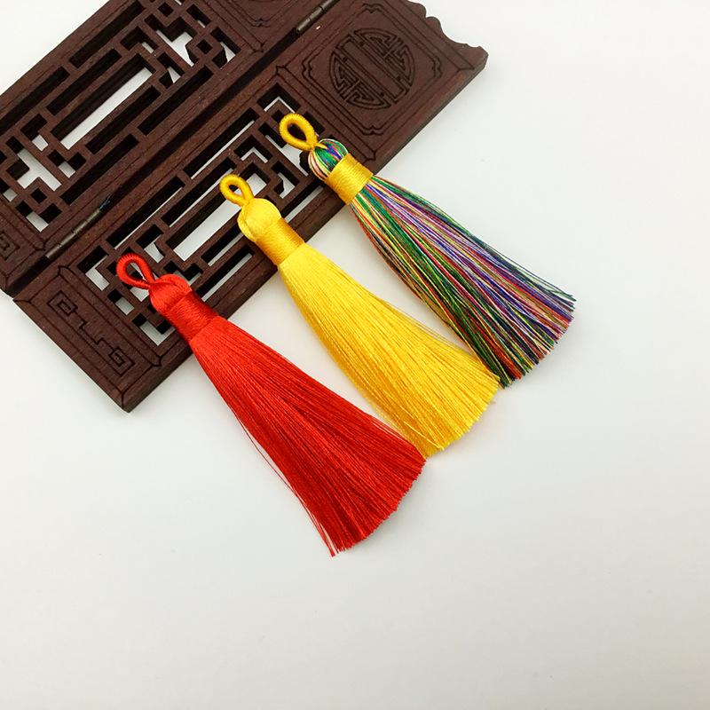 Подвеска-кисточка из гладкого полиэстерового шелка своими руками с коротким подвесным кольцом для ювелирных изделий