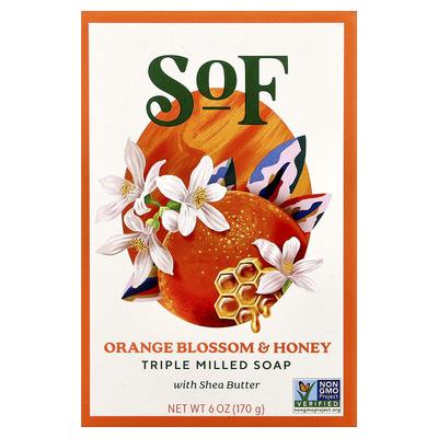 Triple Milled Bar Soap with Shea Butter, Orange Blossom & Honey, 6 Oz (170 G)