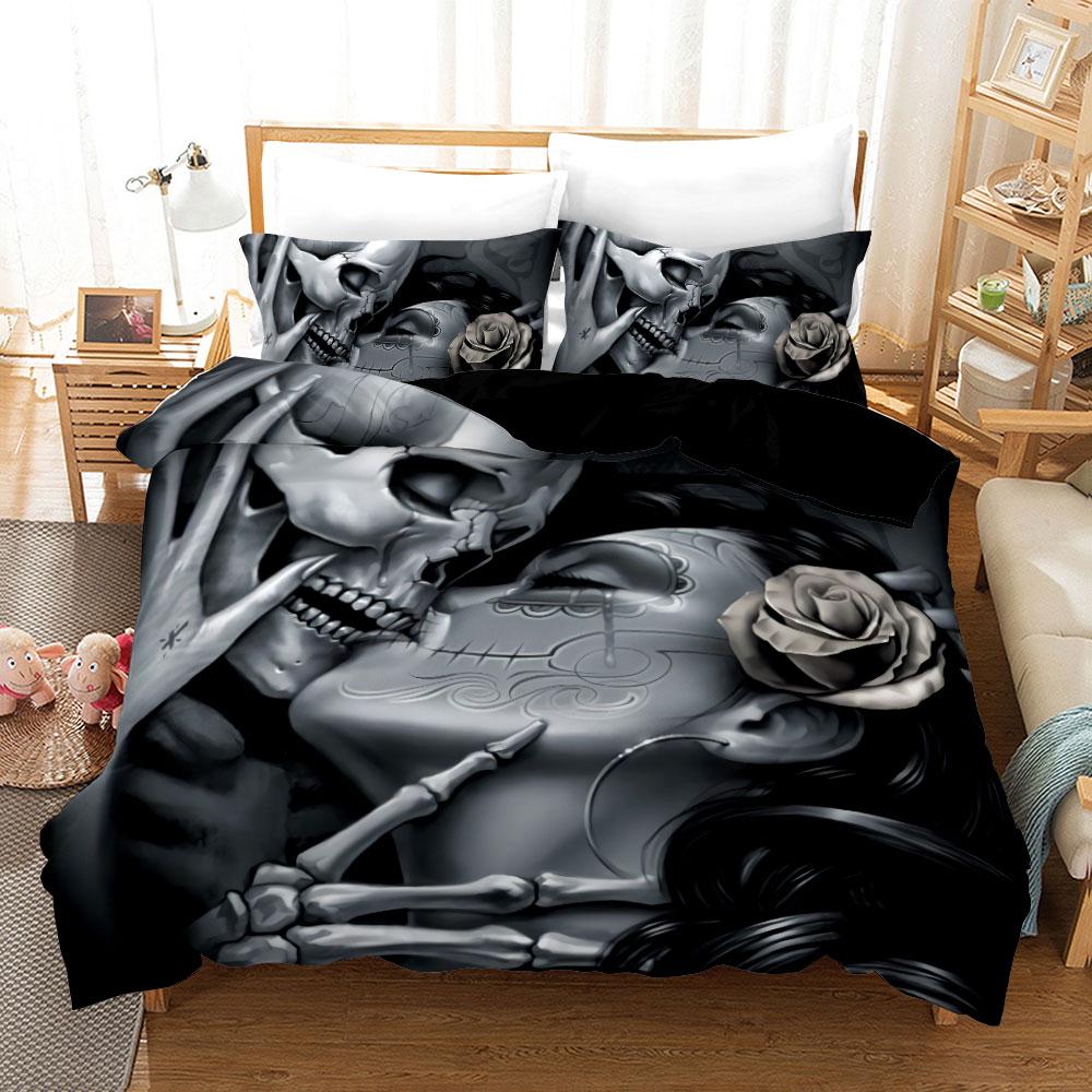 Sexy Beauty Skeleton Girl Bedding Set 3d Duvet Cover Polyester Comforter Cover Twin Queen King Single Size Luxury Fashion Gift