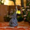 Elephant Solar Lamp Mother Child Elephant Sculpture with Light Waterproof Outdoor Decor