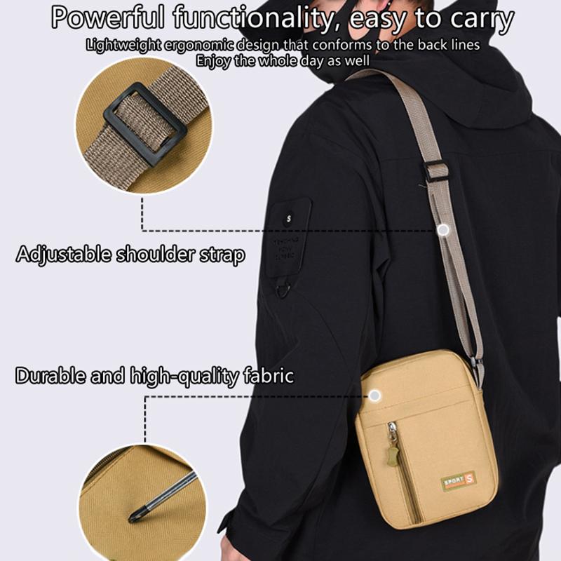 Мужская сумка через плечо для бизнеса и отдыха, большая вместимость, портативная сумка, многослойная, водонепроницаемая, летняя, мужская сумка через плечо
