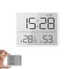 Simple Digital Clock Wall Mountable Multifunctional LCD Temperature Alarm Clock (White 8218)